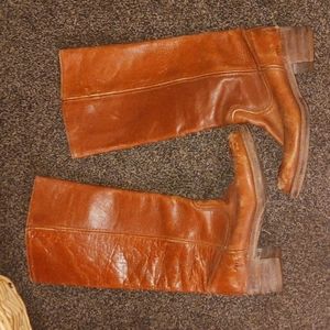Vintage Frye Campus Boot Knee High Cognac Brown Leather